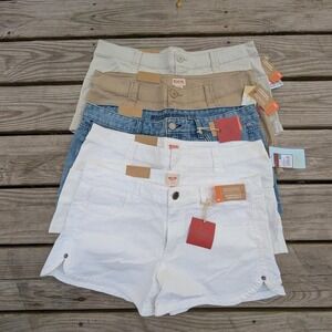 Mossimo Supply Co Low Rise Shorts Bundle 5 Pairs White Khaki Denim Size 15 NWT